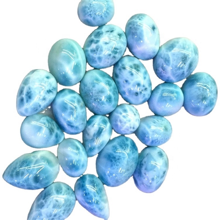 Asili Larimar Cabochon Lot Calibrated Larimar Loose Stone Oval Larimar Gemstone 13