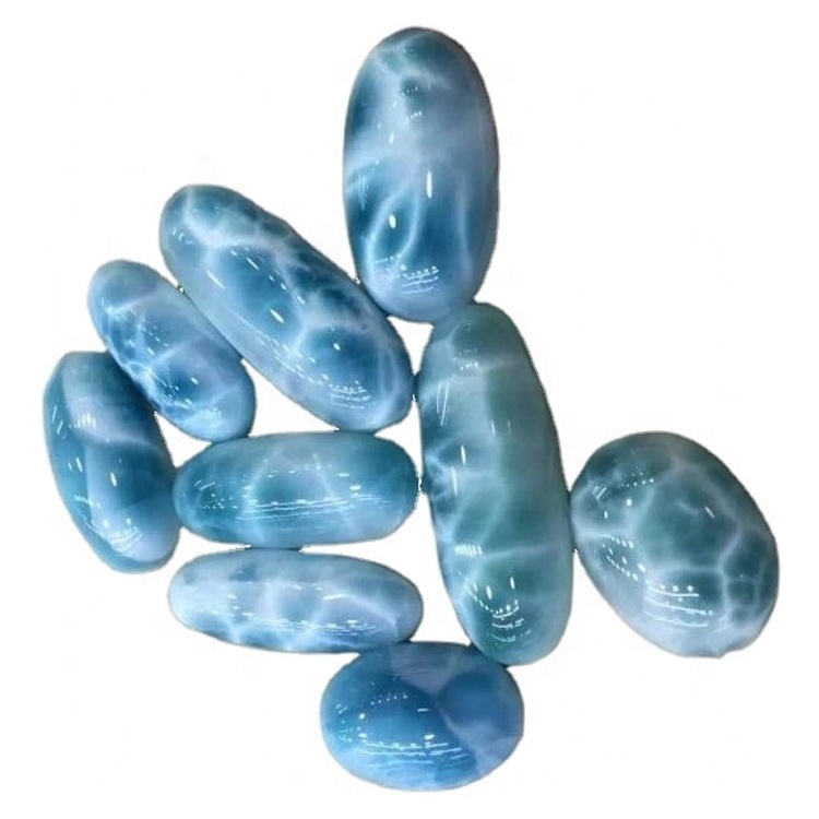 الطبيعية لاريمار البيضاوي كابوشون البيضاوي الأكبراء فضفاض لاريمار شبه الأحجار الكريمة 13