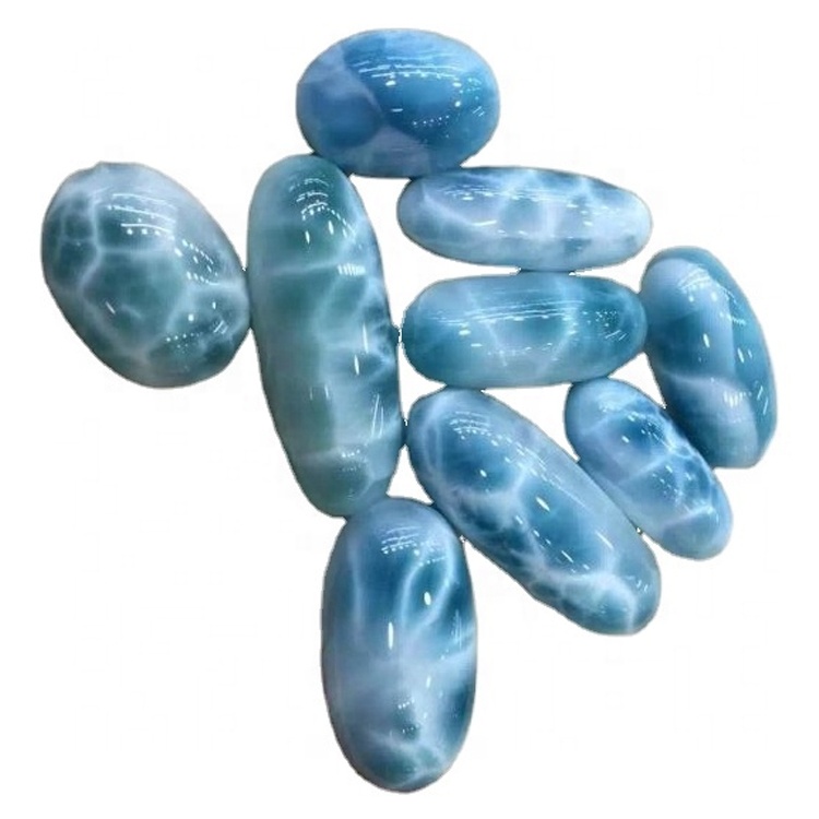 الطبيعية لاريمار البيضاوي كابوشون البيضاوي الأكبراء فضفاض لاريمار شبه الأحجار الكريمة 9