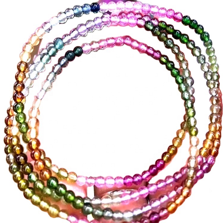 4/6/8 / 10 ಎಂಎಂ ನೈಸರ್ಗಿಕ ಟೂರ್ಮಲೈನ್ ಮಣಿಗಳು ನಿಜವಾದ ಟೂರ್ಮಲೈನ್ ರತ್ನದ ಕಲ್ಲುಗಳ ಸಡಿಲವಾದ ಮಣಿಗಳು ಪೂರ್ಣ ಸ್ಟ್ರಾಂಡ್ 7