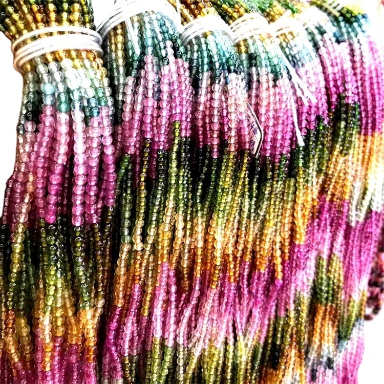 4/6/8 / 10 ಎಂಎಂ ನೈಸರ್ಗಿಕ ಟೂರ್ಮಲೈನ್ ಮಣಿಗಳು ನಿಜವಾದ ಟೂರ್ಮಲೈನ್ ರತ್ನದ ಕಲ್ಲುಗಳ ಸಡಿಲವಾದ ಮಣಿಗಳು ಪೂರ್ಣ ಸ್ಟ್ರಾಂಡ್ 11