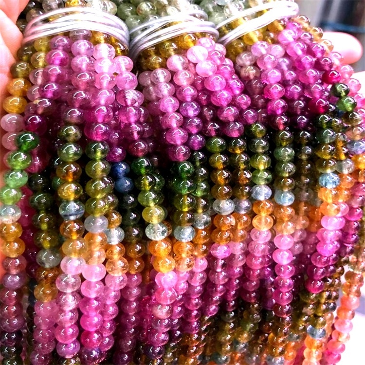 Telemaline Tourmaline To Tourmaline Gemstone 6mm 8mm មានអង្កាំមូលប្រាយមូលទំហំ 10 មម 13