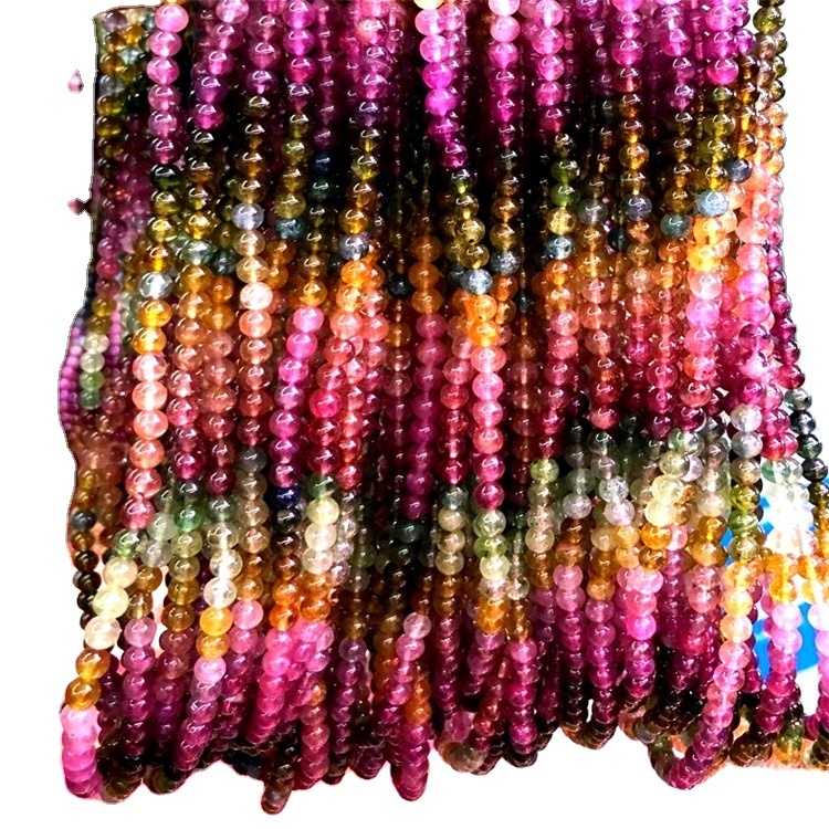 Telemaline Tourmaline To Tourmaline Gemstone 6mm 8mm មានអង្កាំមូលប្រាយមូលទំហំ 10 មម 11