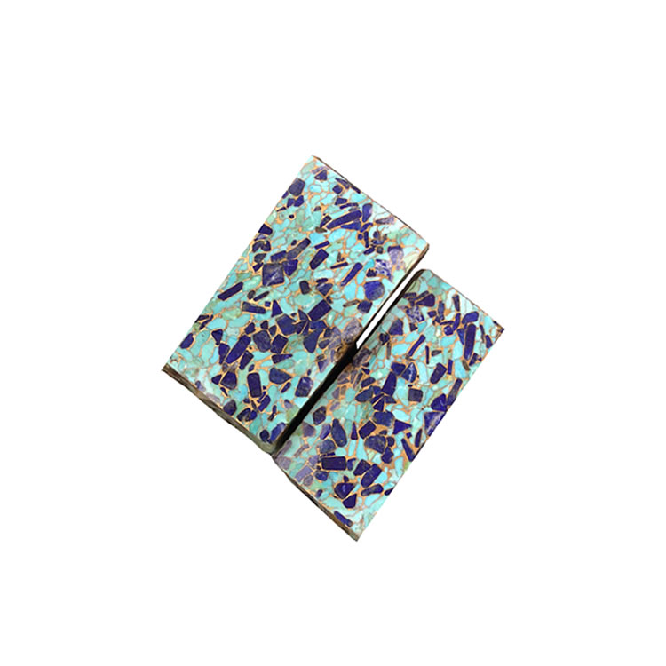 綠松石和Lapis銅壓縮綠松石塊 11