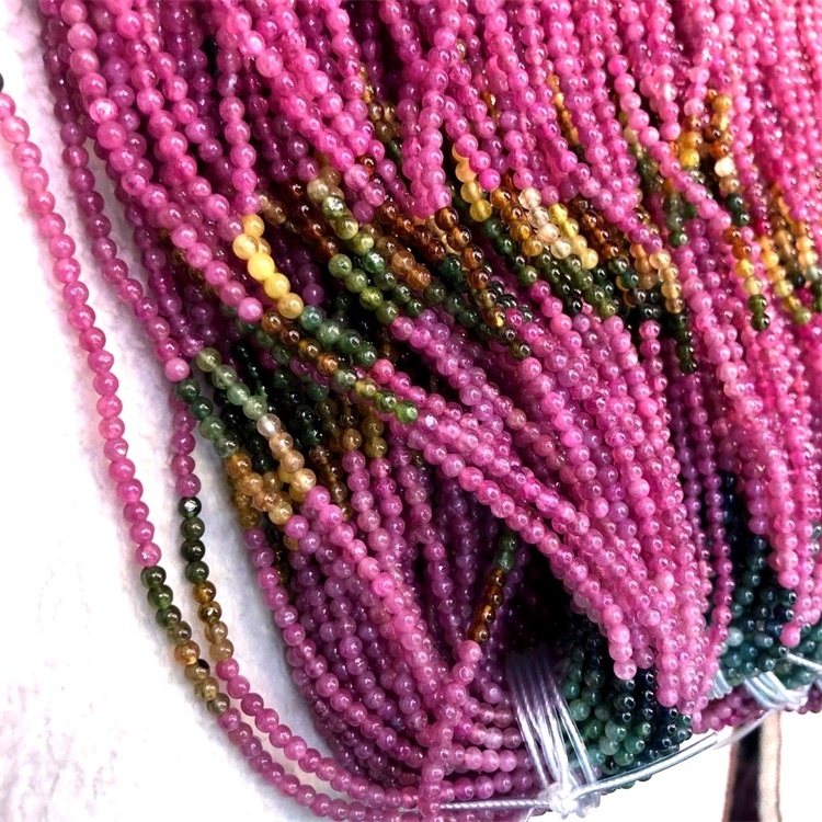 3a ទេសចរណ៏ពណ៌ផ្កាឈូកធម្មជាតិមានទំហំ 6 មម 8 មមមានទំហំ 12 មម 12 មមរលុងត្បូងពេជ្រ 17mm Lose 16 \ strand 15