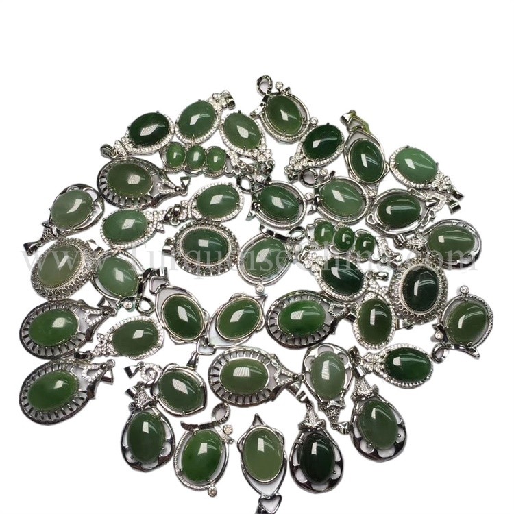 Fine Art Natural Chrysoprase 925 Sterling Sliver Pendant Vintae Cabochon Fashion Gift 8