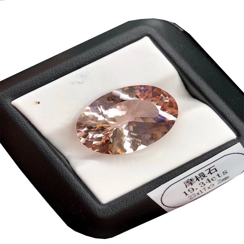 Peach Morganite Oval leval levet ကိုကျောက်တုံးများမှ 3A အရည်အသွေးမှ 3A အရည်အသွေးကိုပြုလုပ်ရန် 21