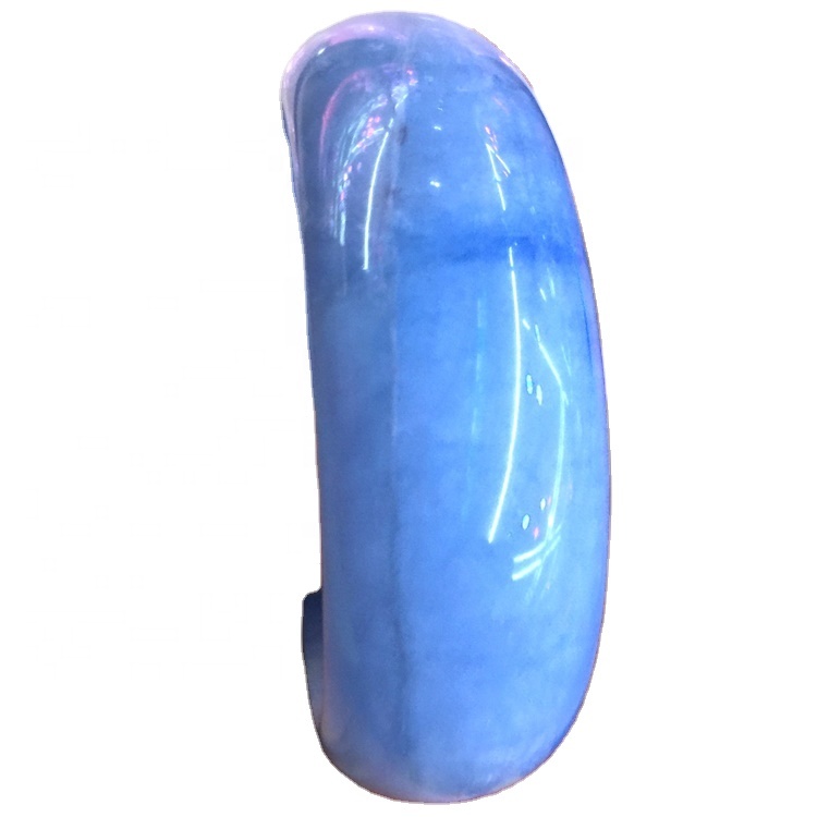 Cel mai mare piatră de piatră prețioasă Lapte Aquamarine Bijuterii Bijuterii 52-64mm Solid natural Aquamarine Bangle Blue cuarț Crystal Round Brățară 9