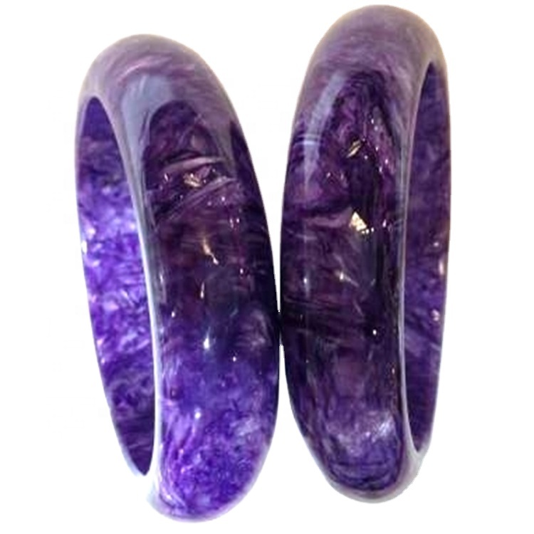 2016 Russian Charoite Bangle Fashion Jewelry մեծածախ 100% իրական բնական Charoite Jade ձեռնաշղթա 7