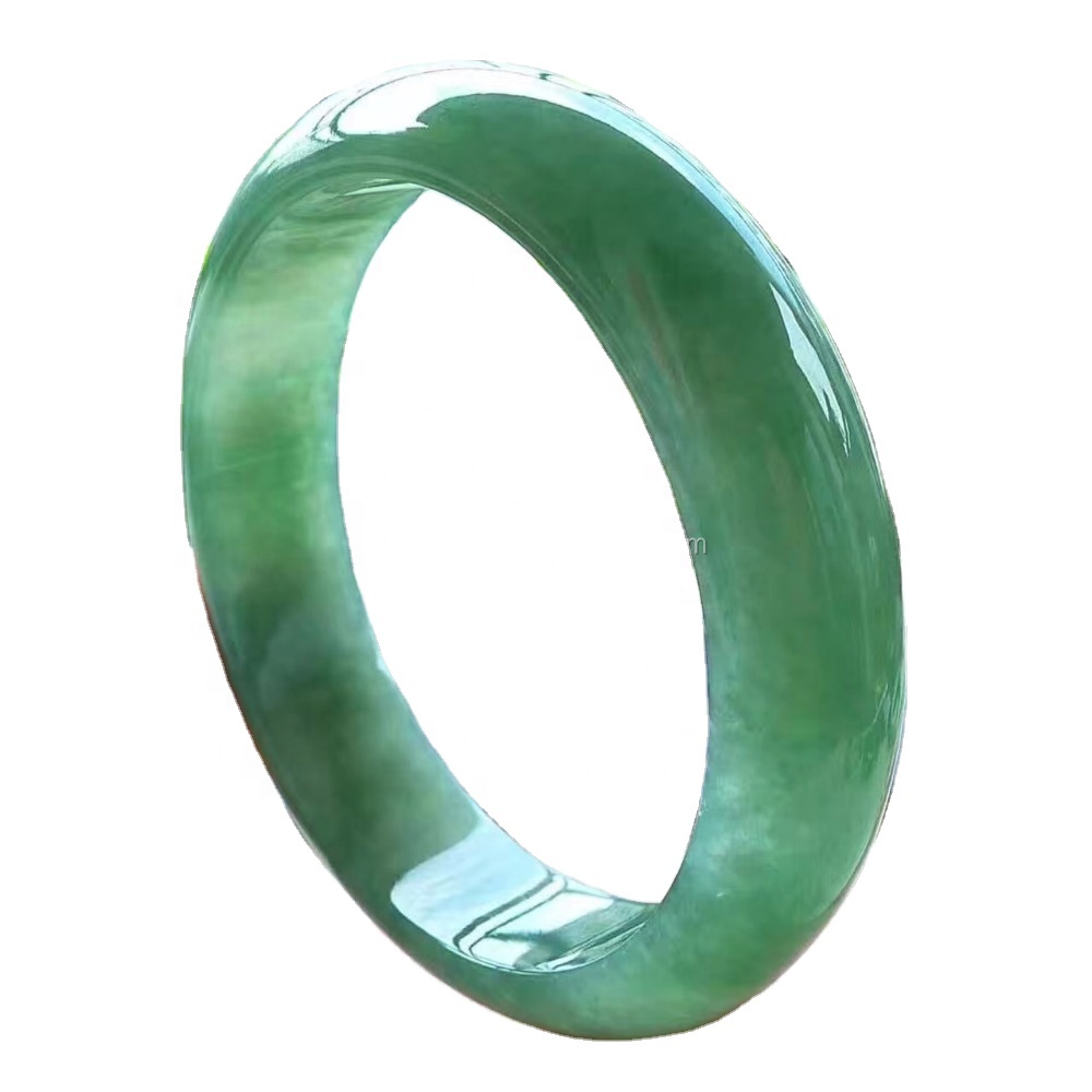 Female Emerald gemstone bangle jewelry 100% High Quality Natural Myanmar Green Jade Bracelets Lady Pure Emerald 9