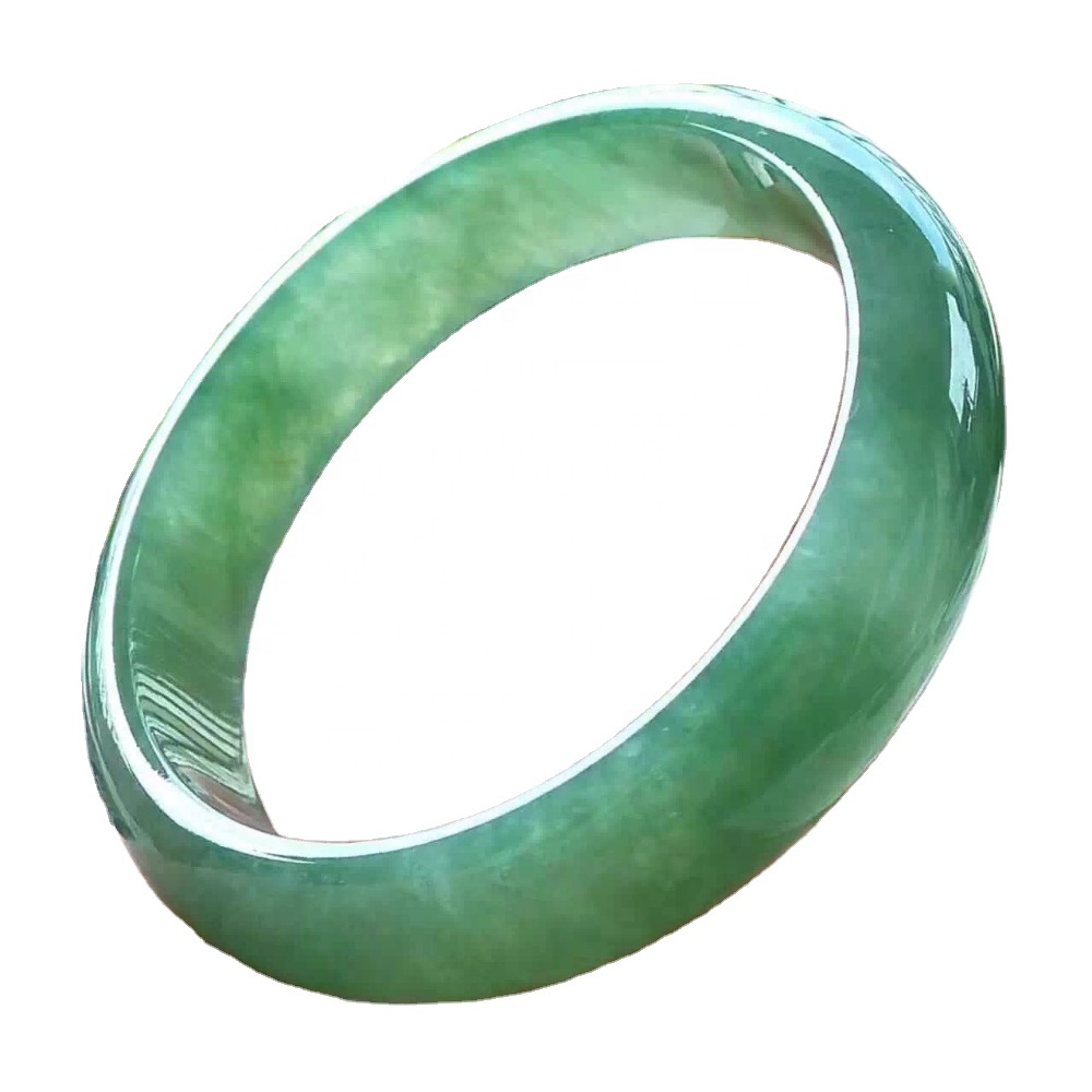 Female Emerald gemstone bangle jewelry 100% High Quality Natural Myanmar Green Jade Bracelets Lady Pure Emerald 11