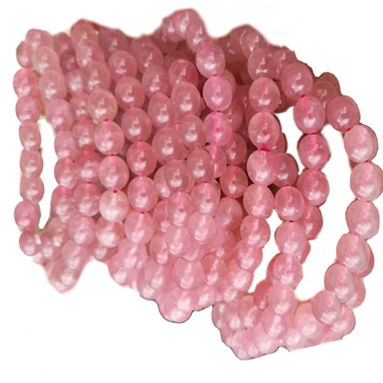Madagascar Rose Cuarzo Beads Redondo Pulsera Joyería 9