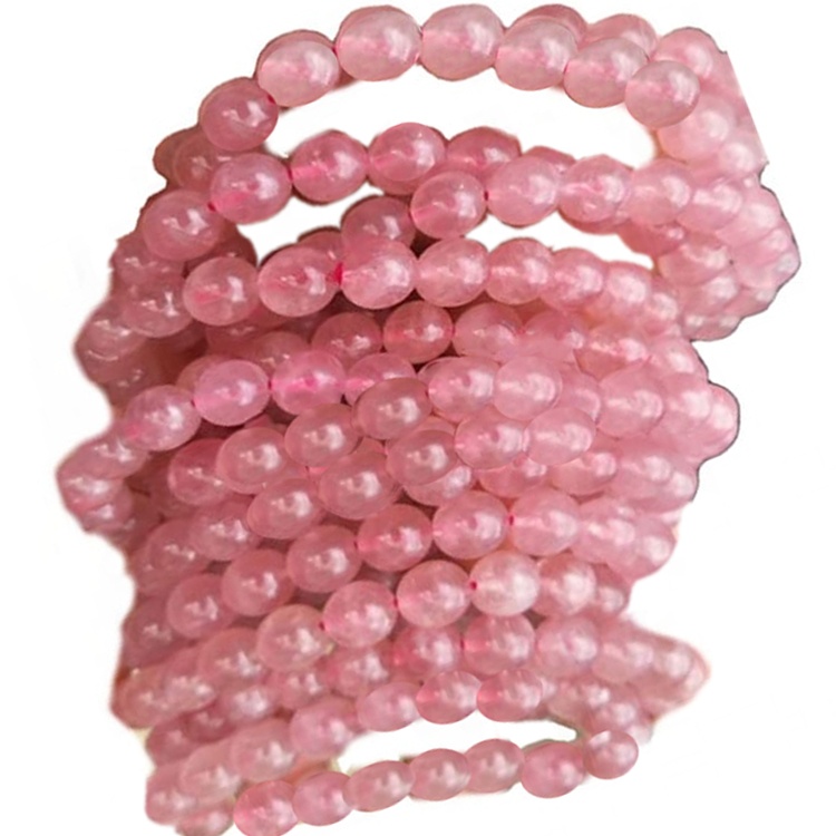 Madagascar Rose Cuarzo Beads Redondo Pulsera Joyería 13