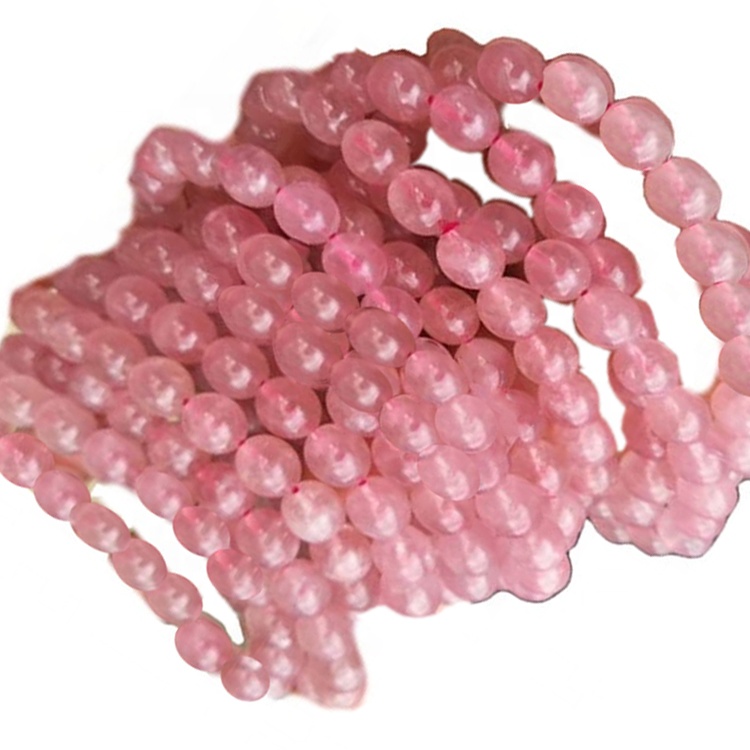 Madagascar Rose Cuarzo Beads Redondo Pulsera Joyería 15