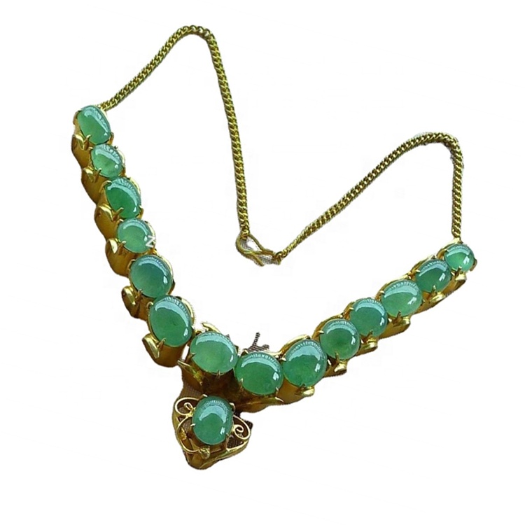 Gemstone emerald Cabostread Cabochon ដើម្បីធ្វើខ្សែក 9