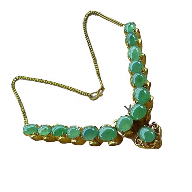 Gemstone emerald Cabostread Cabochon ដើម្បីធ្វើខ្សែក 15