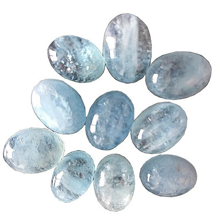 Cabochon Aquamarine Milamarine ធម្មជាតិ Cabochon តែមួយគត់ដែលមានលក្ខណៈពិសេស gemstone Cabochon សម្រាប់គ្រឿងអលង្ការ 7