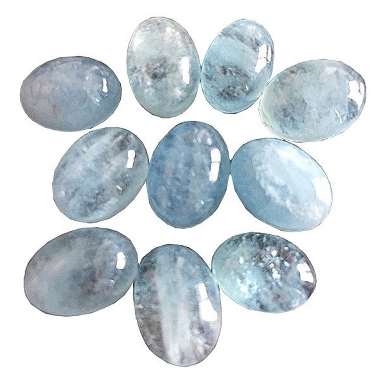 Cabochon Aquamarine Milamarine ធម្មជាតិ Cabochon តែមួយគត់ដែលមានលក្ខណៈពិសេស gemstone Cabochon សម្រាប់គ្រឿងអលង្ការ 9