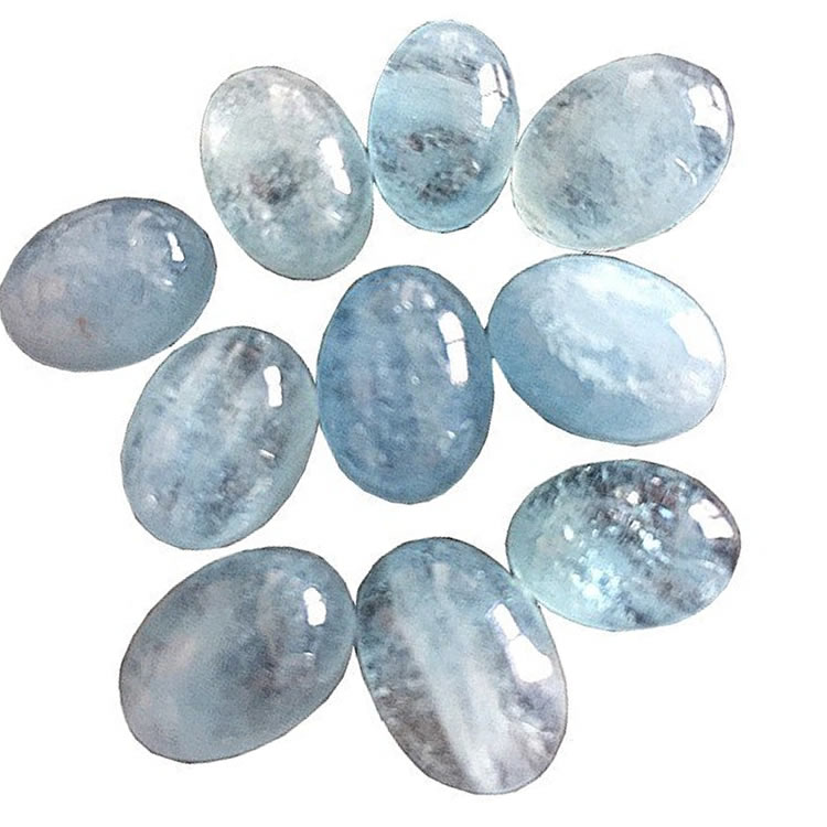 Cabochon Aquamarine Milamarine ធម្មជាតិ Cabochon តែមួយគត់ដែលមានលក្ខណៈពិសេស gemstone Cabochon សម្រាប់គ្រឿងអលង្ការ 11