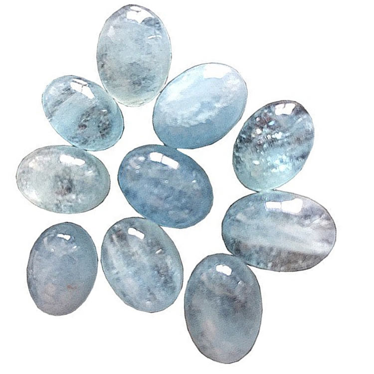 Cabochon Aquamarine Milamarine ធម្មជាតិ Cabochon តែមួយគត់ដែលមានលក្ខណៈពិសេស gemstone Cabochon សម្រាប់គ្រឿងអលង្ការ 15