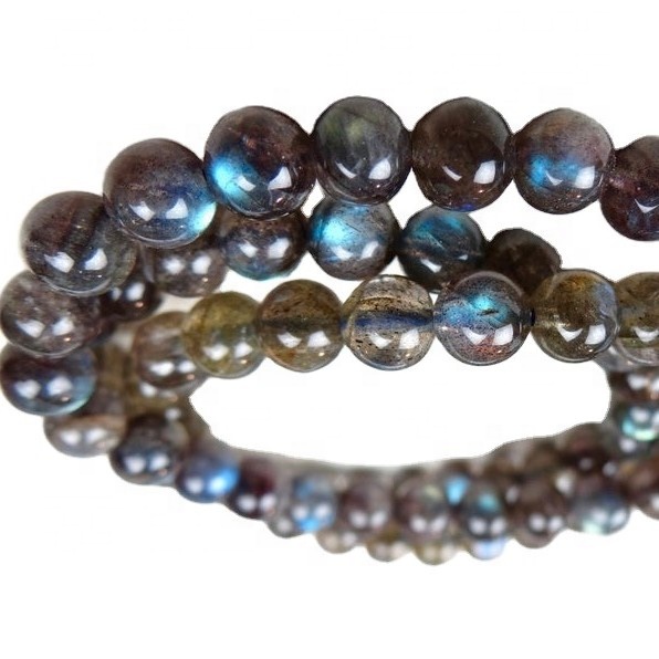 ភ្លើងពណ៌ខៀវខ្លាំង Labradorite រលោងខ្សែដៃរុំរលោង 11