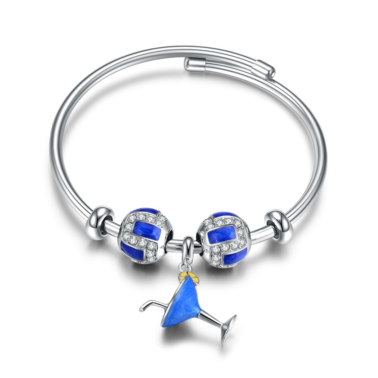 새로운 패션 womens 자연 크리스탈 925 스털링 실버 팔찌 7