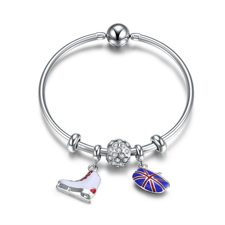 새로운 패션 womens 자연 크리스탈 925 스털링 실버 팔찌 15