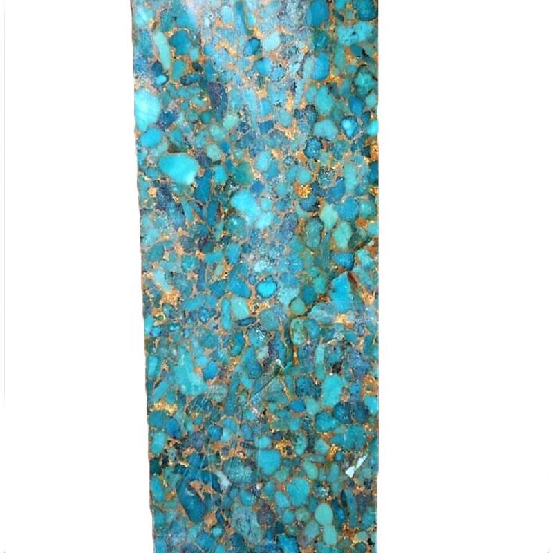 Φυσικά μικρότερα κομμάτια συμπιεσμένα τυρκουάζ τραχιά μπλοκ 14