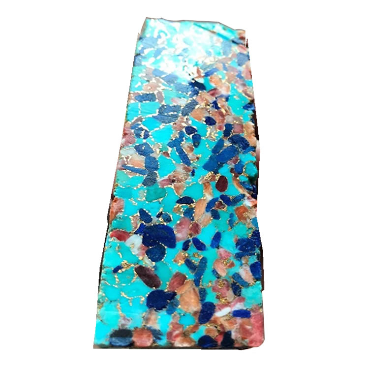 I-Blue Blue Perquoise + i-Abalone Holl + Latis Lazuli yeLuli yeLumbise ukwenza ibhloko yebhlokhi 13