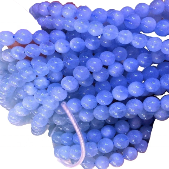 អង្កាំ quamarine ពណ៌ខៀវ។ អង្កាំដែលរលុងមូលធម្មជាតិ។ លក់ដោយ strand 16 អ៊ីញ។ ទំហំ 6 មម 8 មម 10 មម 12 មម 12