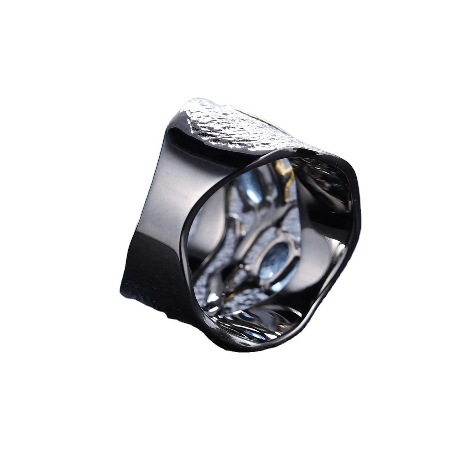 925 실버 블루 Corundum 반지 13