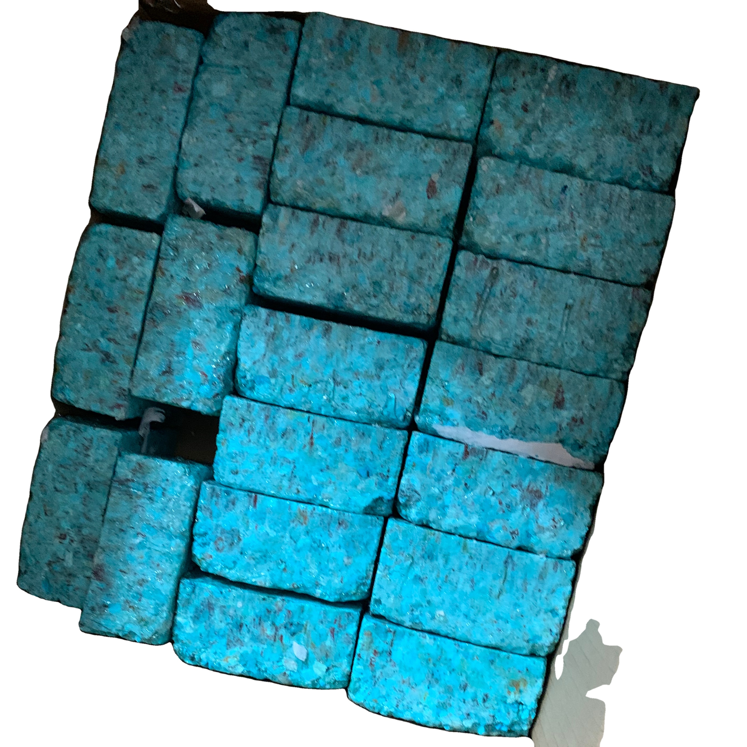 자연 청록색 러프 블록 아메리카 압축 청록색 블록 11