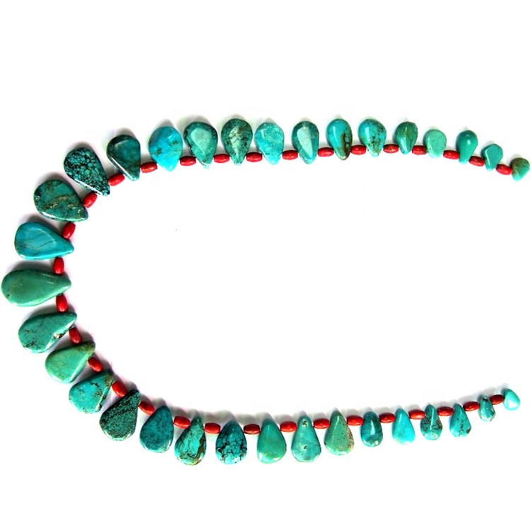 Türkis Nugget Perlen Halskette Schmuck 9