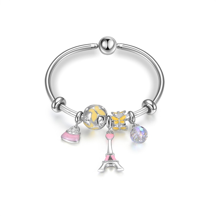 Klasik Womens 925 Sterling Silver Jewelry Charm Bracelet 9