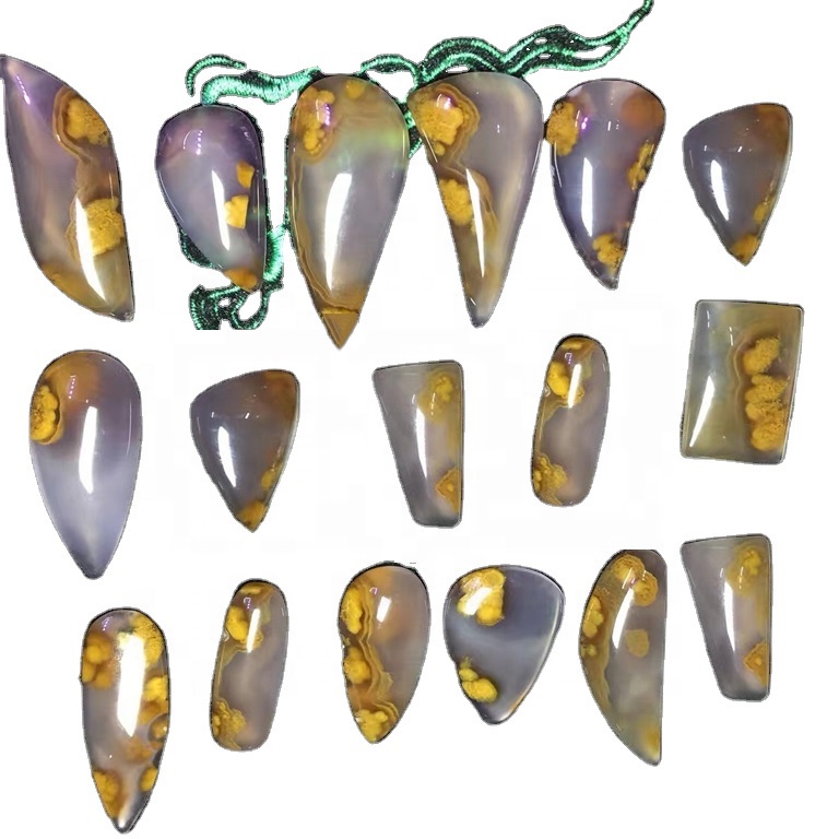 HOSS agate agate agoatochon Cabochon Cabate ចាស់របស់ Moss Denditic 11