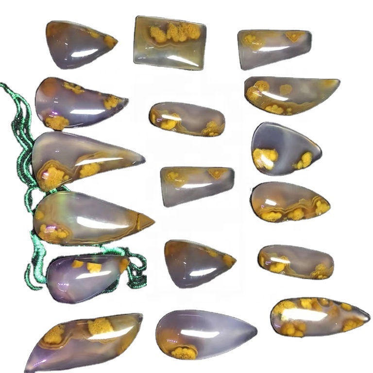 HOSS agate agate agoatochon Cabochon Cabate ចាស់របស់ Moss Denditic 9