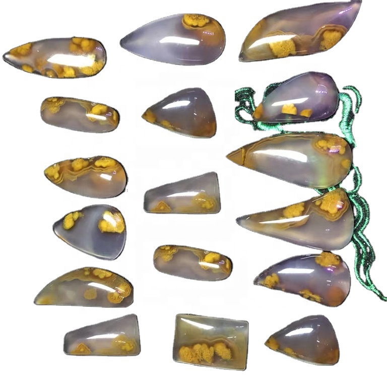 HOSS agate agate agoatochon Cabochon Cabate ចាស់របស់ Moss Denditic 13