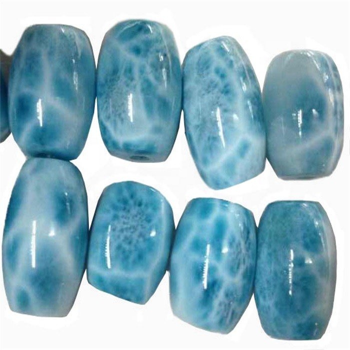 പ്രകൃതിദത്ത ബ്ലൂ ലാരിമുർ 6 എംഎം ജെംസ്റ്റോൺ റൗണ്ട് അയഞ്ഞ മുത്തുകൾ 16 സരണികൾ 9