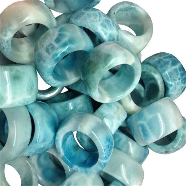 പ്രകൃതിദത്ത ബ്ലൂ ലാരിമുർ 6 എംഎം ജെംസ്റ്റോൺ റൗണ്ട് അയഞ്ഞ മുത്തുകൾ 16 സരണികൾ 13