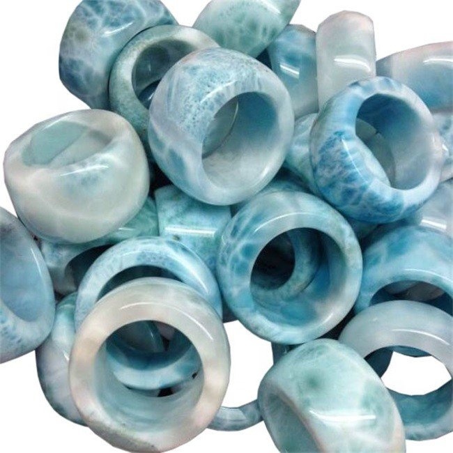 പ്രകൃതിദത്ത ബ്ലൂ ലാരിമുർ 6 എംഎം ജെംസ്റ്റോൺ റൗണ്ട് അയഞ്ഞ മുത്തുകൾ 16 സരണികൾ 11