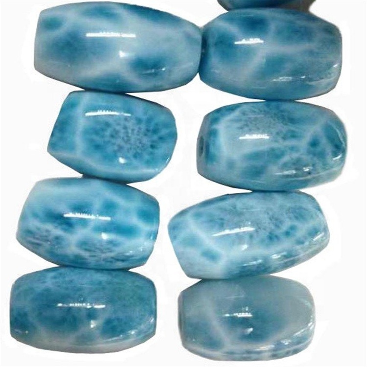 പ്രകൃതിദത്ത ബ്ലൂ ലാരിമുർ 6 എംഎം ജെംസ്റ്റോൺ റൗണ്ട് അയഞ്ഞ മുത്തുകൾ 16 സരണികൾ 15