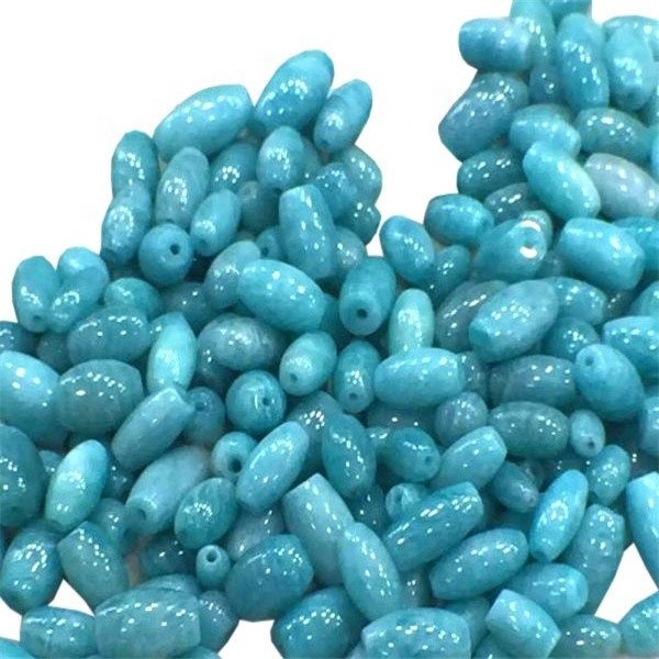 អង្កាំថ្ម Aquamarine ។ អង្កាំមូលទំហំបណ្តោយ 6 មមមមមានបណ្តោយ 12 មមមមមម 12 ម។ ម។ ពណ៌ខៀវធម្មជាតិស្រស់ស្អាតអាហ្គូម៉ារីន។ gemstone ដែលមានគុណភាពខ្ពស់ 9