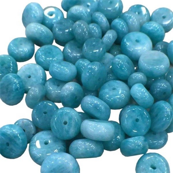 អង្កាំថ្ម Aquamarine ។ អង្កាំមូលទំហំបណ្តោយ 6 មមមមមានបណ្តោយ 12 មមមមមម 12 ម។ ម។ ពណ៌ខៀវធម្មជាតិស្រស់ស្អាតអាហ្គូម៉ារីន។ gemstone ដែលមានគុណភាពខ្ពស់ 13