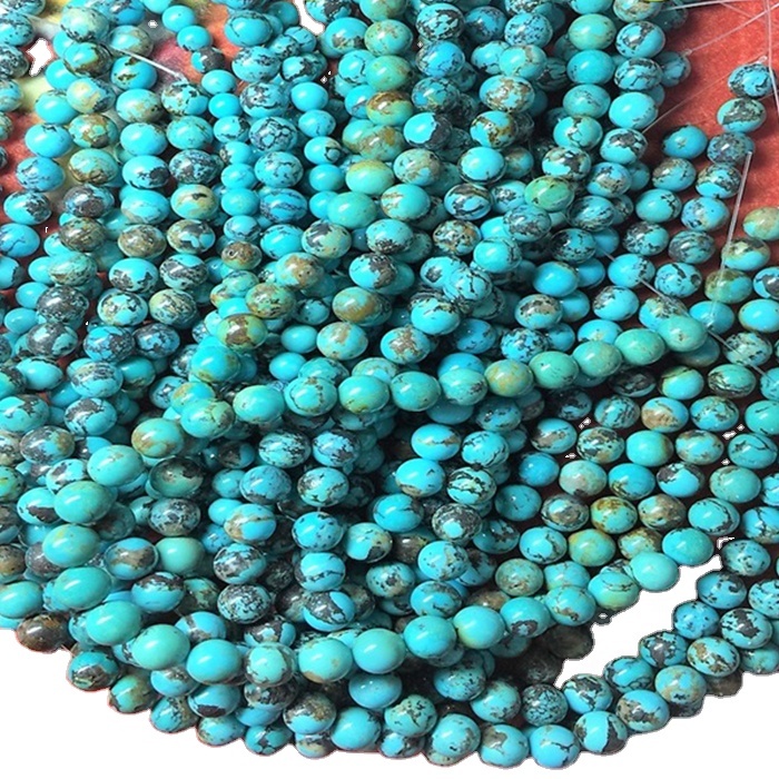 Природни тиркизна мазни кружни монистра одделение круг лабава монистра целосна жица круг 31