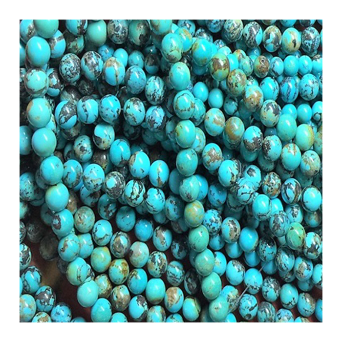 Природни тиркизна мазни кружни монистра одделение круг лабава монистра целосна жица круг 6