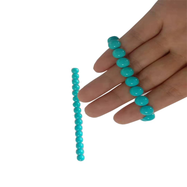 綠松石18毫米圓形凸毛冠茶自然睡眠美容綠松石凸圓形圓形藍色寶石凸棚 15