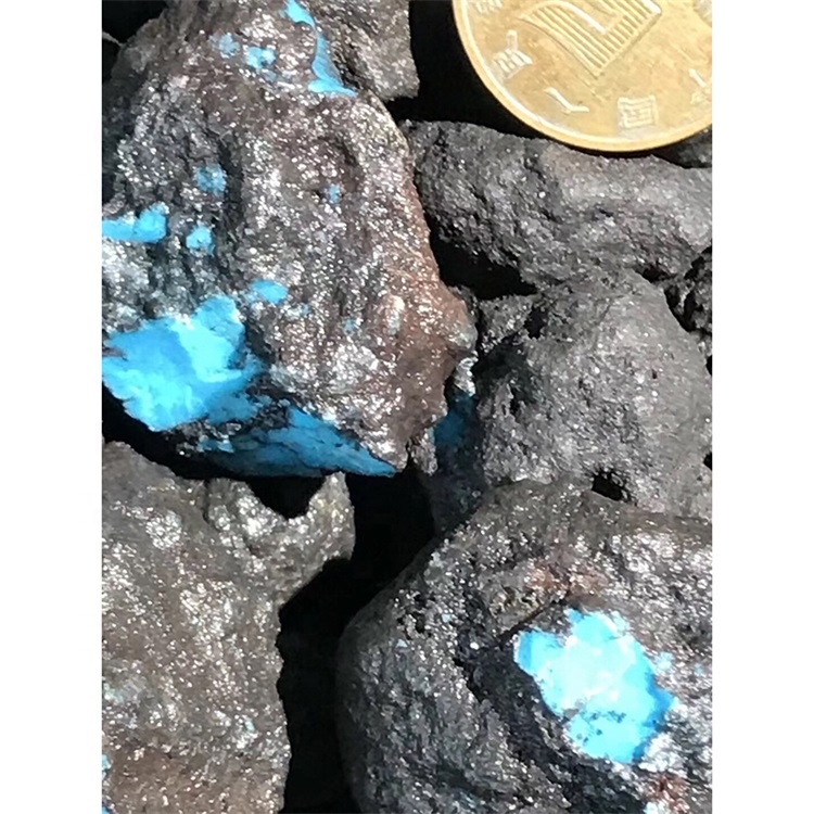 Bule krāsu tirkīza dabīgā raupja un pulēta dabiskā bisbee raupja no Arizonas ASV 13