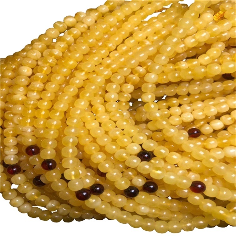 លក់ដុំខ្នាតពណ៌លឿងរបស់ amber ពណ៌លឿងនៅលើខ្សែក្រវ៉ាត់រាង gemstone 1strand 40 អឹមធី 40 ស៊ីម 11