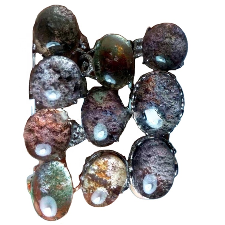 Phantom crystal quartz 925 silver rings 11