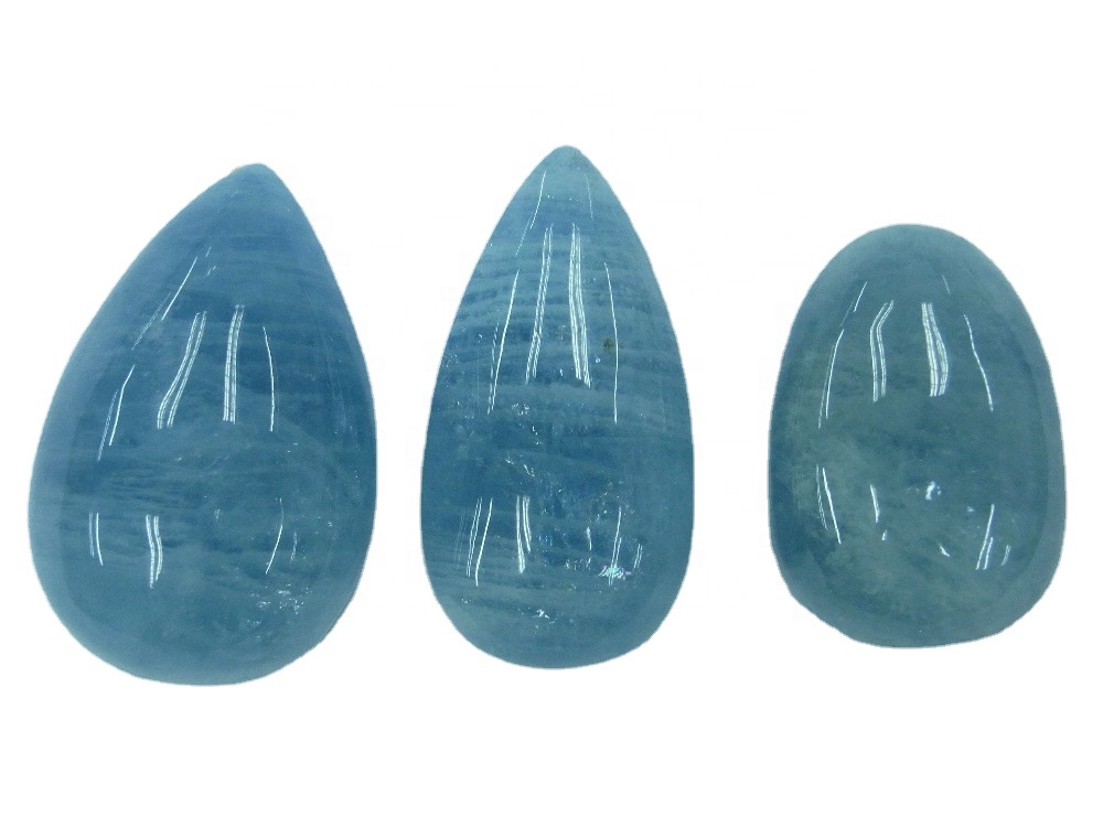 ថ្ម quamy quamarine pear Cabochon Gemstone ថ្មរលុងធម្មជាតិធ្វើឱ្យ Wholsale 15